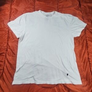 Polo Ralph Lauren Shirt Mens XL White Slim Fit‎ Classic Crewneck Cotton Tee
